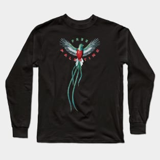 Free Palestine Bird of Freedom Solidarity Design with Palestinian Flag Colors Long Sleeve T-Shirt